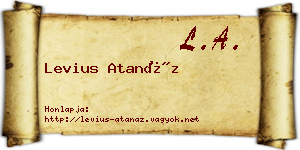 Levius Atanáz névjegykártya